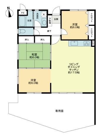 Floor plan. 3LDK, Price 23.8 million yen, Footprint 76.1 sq m
