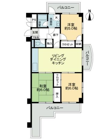 Floor plan. 3LDK, Price 13.8 million yen, Footprint 71.5 sq m , Balcony area 18.66 sq m