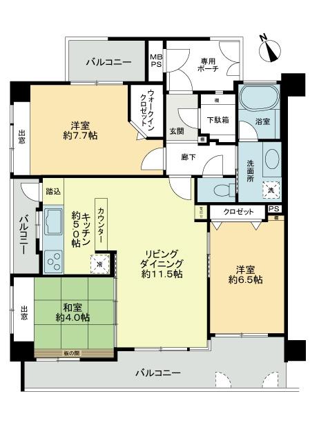 Floor plan. 3LDK, Price 26,800,000 yen, Occupied area 78.77 sq m , Balcony area 19.06 sq m