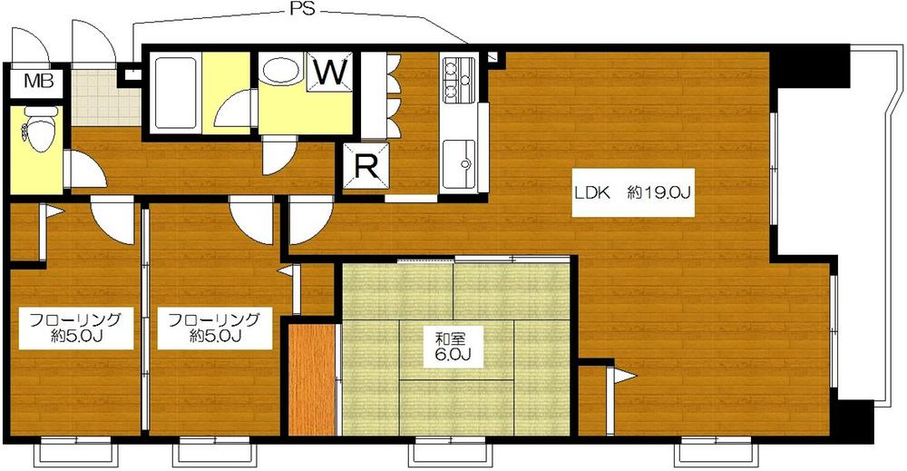 Floor plan. 3LDK, Price 16,900,000 yen, Occupied area 73.08 sq m , Balcony area 8.22 sq m