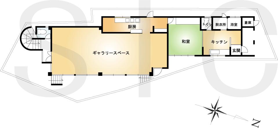 Floor plan. 42,500,000 yen, 1LKK, Land area 601.88 sq m , Building area 105.79 sq m floor plan
