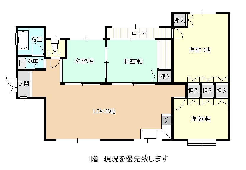 Floor plan. 49,500,000 yen, 6LLDDKK, Land area 495.87 sq m , Building area 390.08 sq m