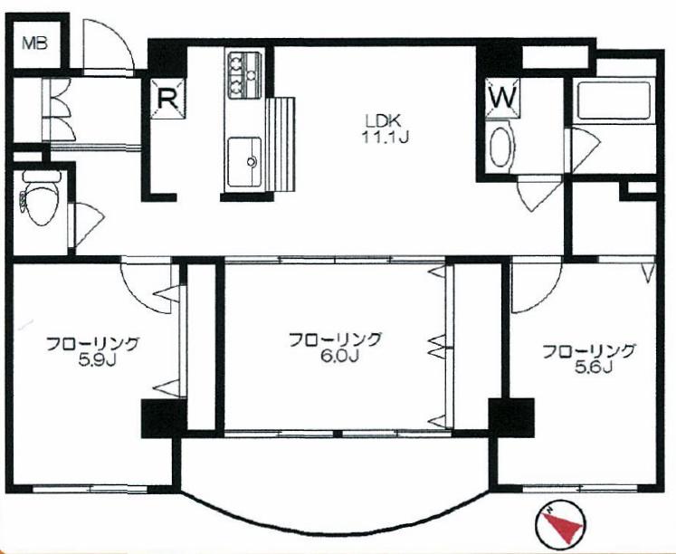Floor plan. 3LDK, Price 15.5 million yen, Occupied area 68.19 sq m , Balcony area 6.57 sq m