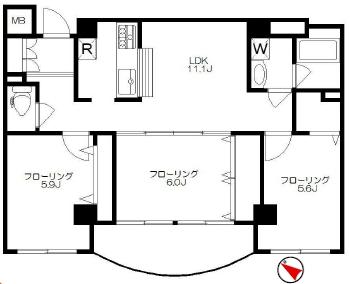 Floor plan. 3LDK, Price 15.5 million yen, Occupied area 68.19 sq m , Balcony area 6.57 sq m