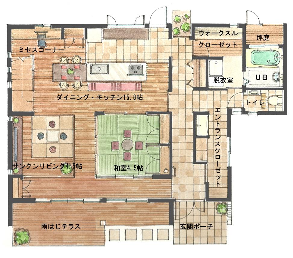 Floor plan. 59,800,000 yen, 4LDK, Land area 239.65 sq m , Building area 144.63 sq m 1 floor 80.13 sq m