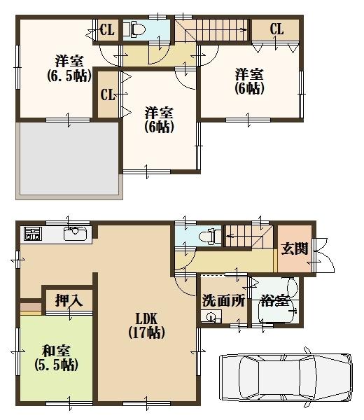 Floor plan. 25,800,000 yen, 4LDK, Land area 93.85 sq m , Day preeminent building area 93.96 sq m Zenshitsuminami direction!