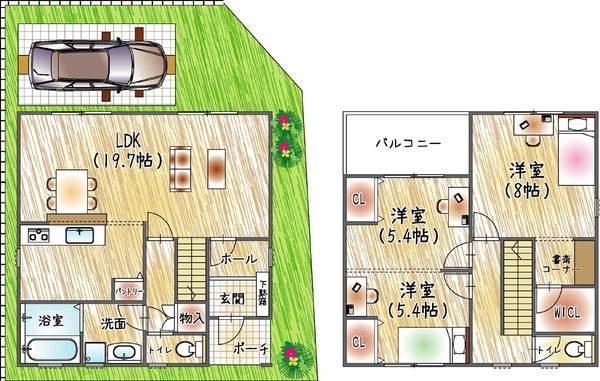 Floor plan. 28.8 million yen, 3LDK, Land area 91.54 sq m , Building area 94.18 sq m floor plan can be changed ☆ Planning consent in your favorite floor plan
