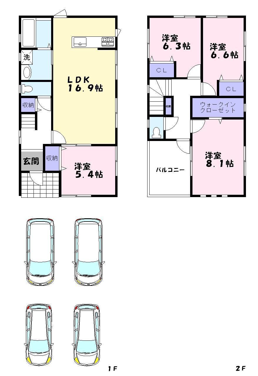 Floor plan. 35,800,000 yen, 4LDK + S (storeroom), Land area 147.99 sq m , Building area 111 sq m