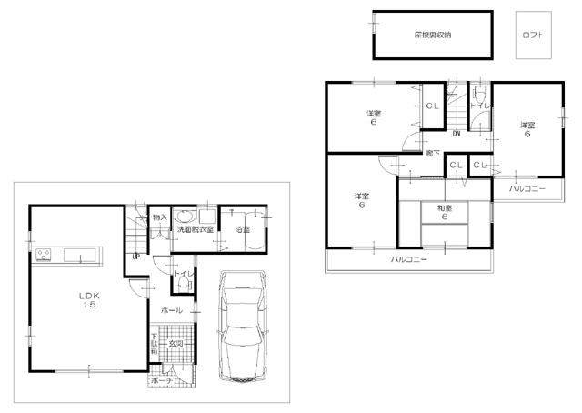 Floor plan. 22.5 million yen, 4LDK, Land area 82.8 sq m , Building area 93.15 sq m