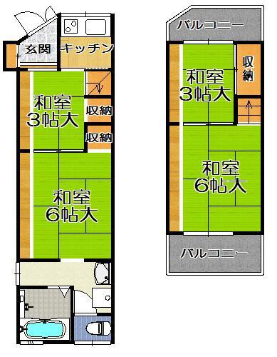 Floor plan. 4.2 million yen, 4K, Land area 30.39 sq m , Building area 44.58 sq m