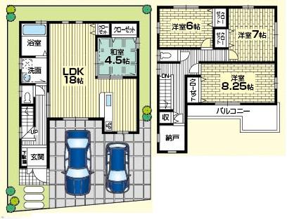 Floor plan. 29,800,000 yen, 4LDK + S (storeroom), Land area 101.36 sq m , Building area 110.16 sq m