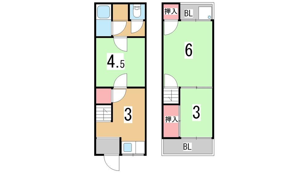 Floor plan. 2.95 million yen, 3DK, Land area 30.13 sq m , Building area 38.96 sq m