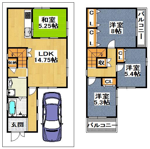 Floor plan. 29,800,000 yen, 4LDK, Land area 86.02 sq m , Building area 94.8 sq m