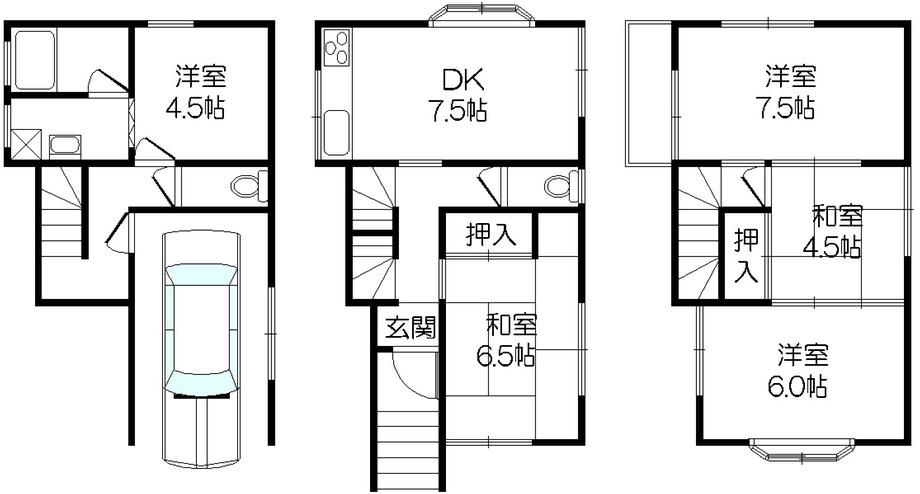 Floor plan. 7.8 million yen, 5DK, Land area 55.71 sq m , It is a building area of ​​103.13 sq m frontage loose of 5DK It is your in a room beautiful !!