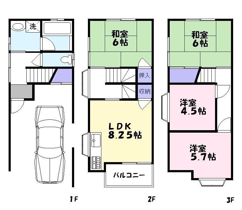 Floor plan. 10.8 million yen, 4LDK, Land area 44.42 sq m , Building area 77.92 sq m