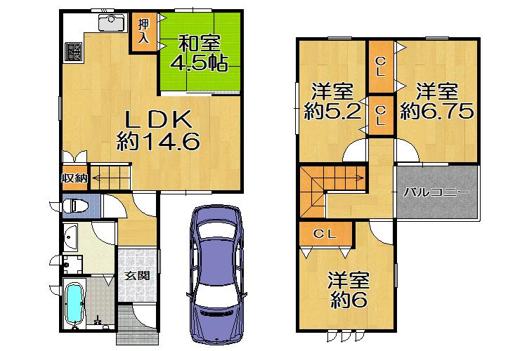 Floor plan. 29,800,000 yen, 4LDK, Land area 81.69 sq m , Building area 87.88 sq m