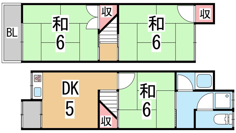 Floor plan. 4.5 million yen, 3DK, Land area 28.2 sq m , Building area 40.9 sq m