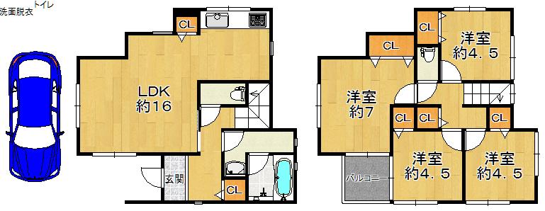 Floor plan. (No. 2 locations), Price 20.8 million yen, 4LDK, Land area 90.85 sq m , Building area 88.29 sq m