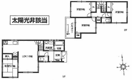 Floor plan. 25,800,000 yen, 4LDK, Land area 93.85 sq m , Building area 93.96 sq m 2 No. land