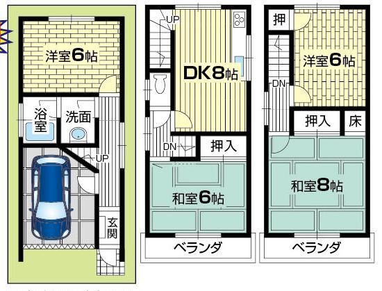 Floor plan. 5.8 million yen, 4DK, Land area 37.21 sq m , Building area 75.72 sq m