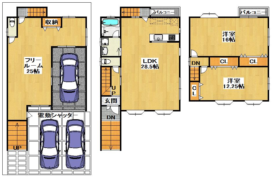 Floor plan. 35 million yen, 3LDK, Land area 131.48 sq m , Building area 171.33 sq m