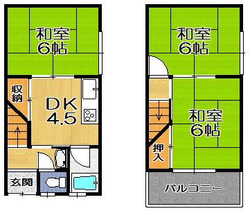 Floor plan. 4.8 million yen, 3DK, Land area 35.29 sq m , Building area 47.07 sq m