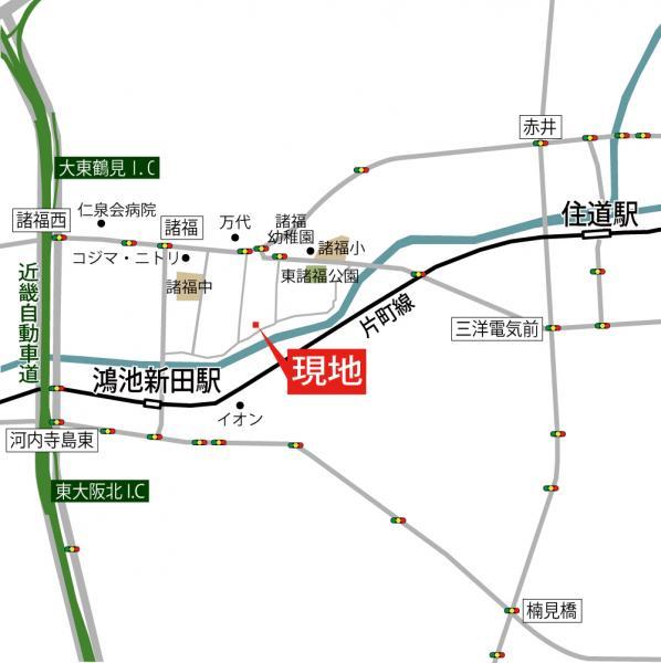 Local guide map. Daito Morofuku 3-chome, 8-12