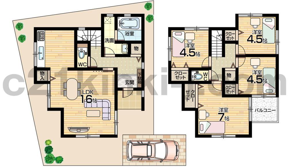 Floor plan. (No. 2 locations), Price 19,800,000 yen, 4LDK, Land area 90.85 sq m , Building area 88.29 sq m