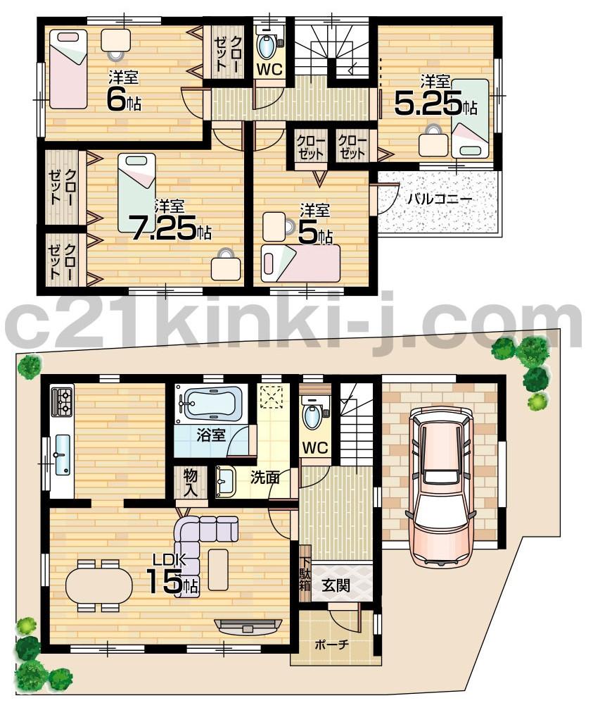 Floor plan. (No. 1 point), Price 20.8 million yen, 4LDK, Land area 88.01 sq m , Building area 102.86 sq m