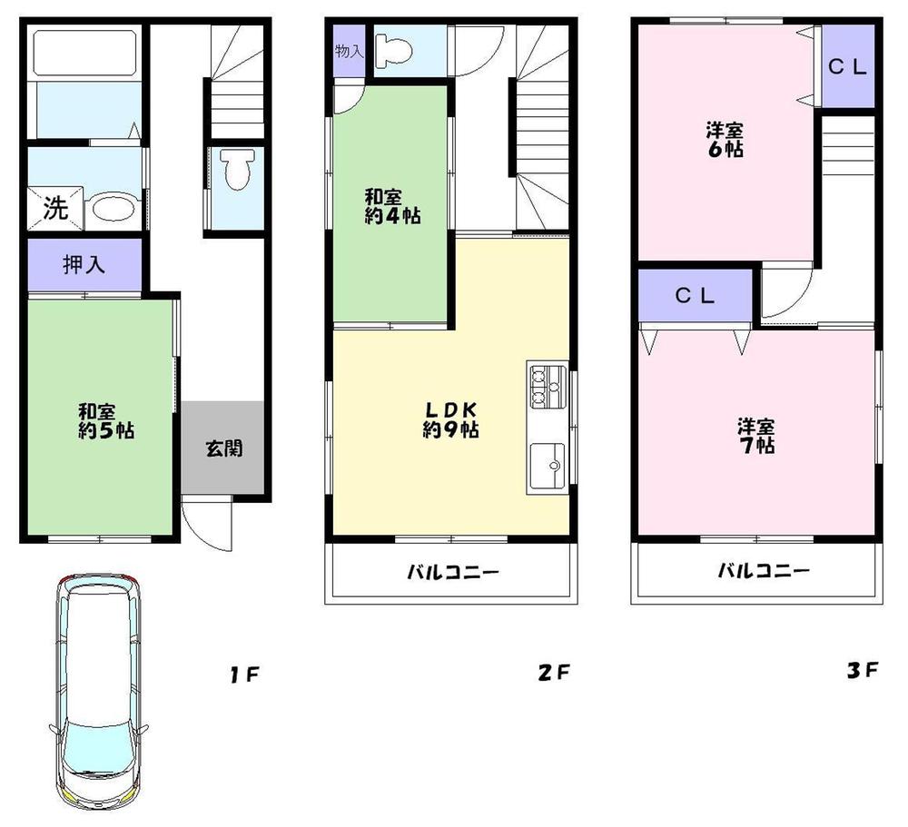 Floor plan. 19,800,000 yen, 4LDK, Land area 64.69 sq m , Building area 91.21 sq m