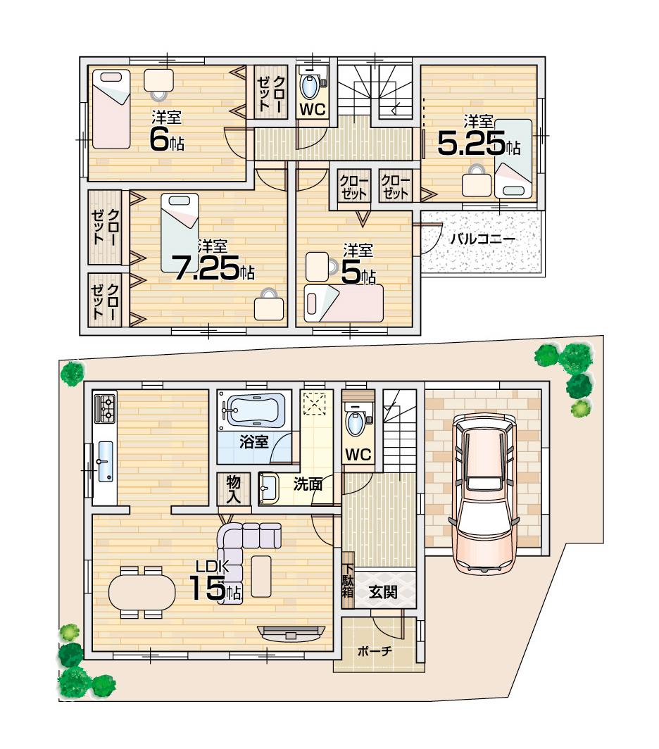 Floor plan. (No. 1 point), Price 20.8 million yen, 4LDK, Land area 88.01 sq m , Building area 102.86 sq m