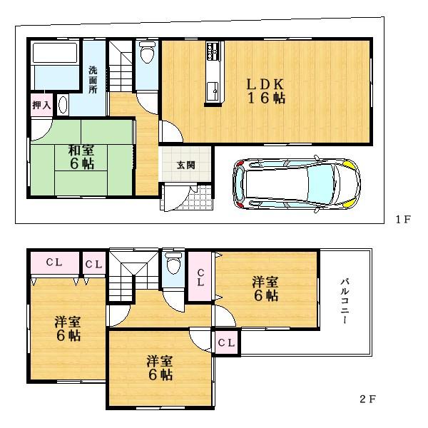 Floor plan. (1.3), Price 26,800,000 yen, 4LDK, Land area 96.78 sq m , Building area 94.77 sq m
