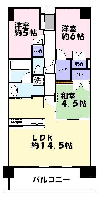 Floor plan. 3LDK, Price 14.7 million yen, Occupied area 67.32 sq m , Balcony area 12.92 sq m