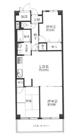 Floor plan. 3LDK, Price 13.8 million yen, Occupied area 67.95 sq m , Is a floor plan of the balcony area 8.55 sq m 3LDK