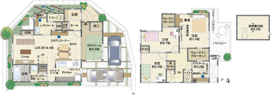 Model house of special sale is open at the 3 interview road! Around the road width is 6m ~ Widely and 7m, It is also a high cityscape safety in the city-ku design with no wires. (No. 9 areas ・ 4LDK New Price: 31,670,000 yen Land area: 100.21 sq m  Building area 107.43 sq m)