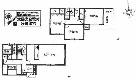 Floor plan. 26,800,000 yen, 4LDK, Land area 95.29 sq m , Building area 94.77 sq m 3 No. land