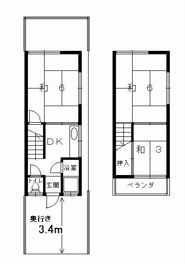 Floor plan. 1.48 million yen, 3K, Land area 44.02 sq m , Building area 34.58 sq m