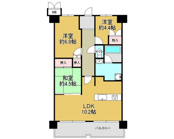 Floor plan. 3LDK, Price 15.7 million yen, Spacious living space in the occupied area 62.92 sq m total living room with storage space