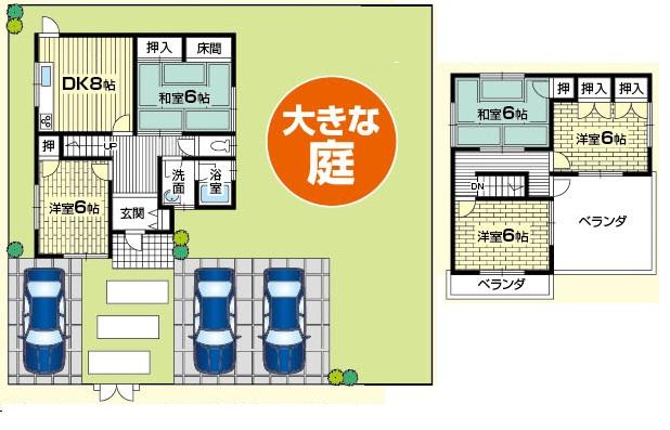 Floor plan. 18,800,000 yen, 5DK, Land area 340.22 sq m , Large balcony to the building area 91.12 sq m south! This charming ^^