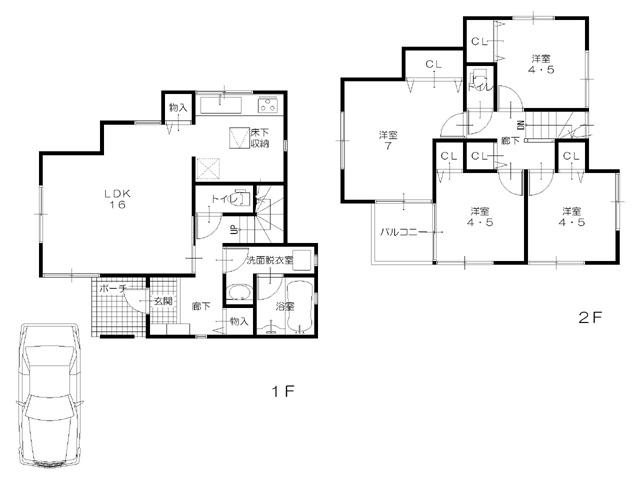 Floor plan. 19,800,000 yen, 4LDK, Land area 90.85 sq m , Building area 88.29 sq m
