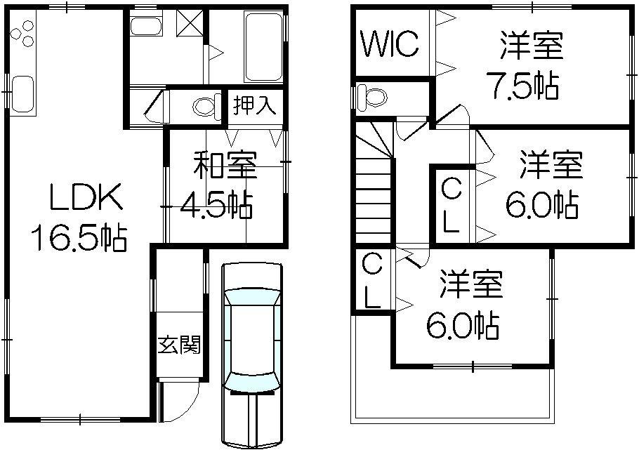 Floor plan. 31,530,000 yen, 4LDK, Land area 87.52 sq m , Building area 95.86 sq m