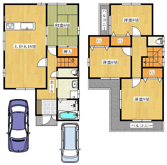 Floor plan. 38,340,000 yen, 4LDK, Land area 105.78 sq m , Building area 54.27 sq m   ◆ Floor plan