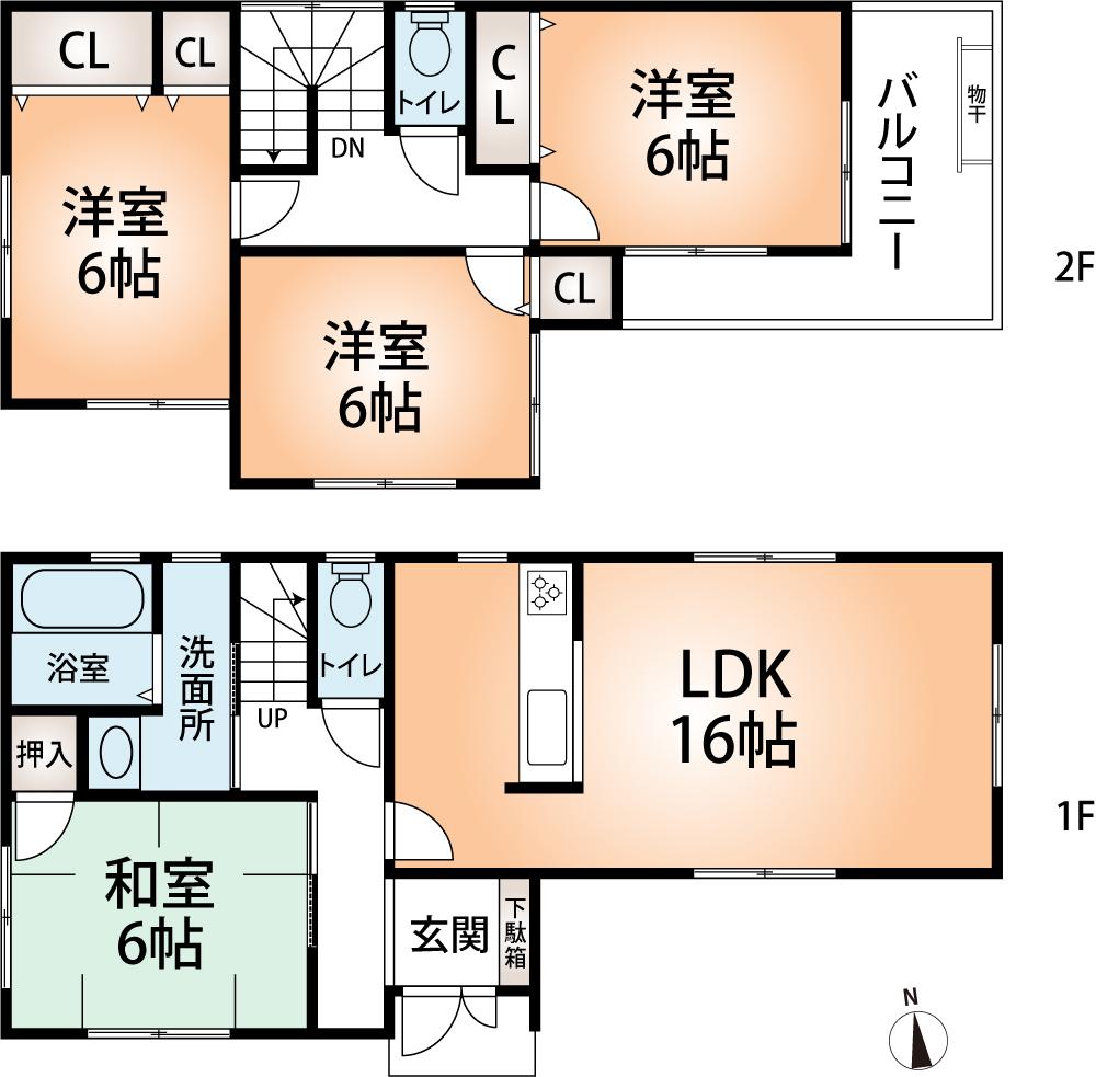 Floor plan. (No. 1 point), Price 26,800,000 yen, 4LDK, Land area 96.78 sq m , Building area 94.77 sq m