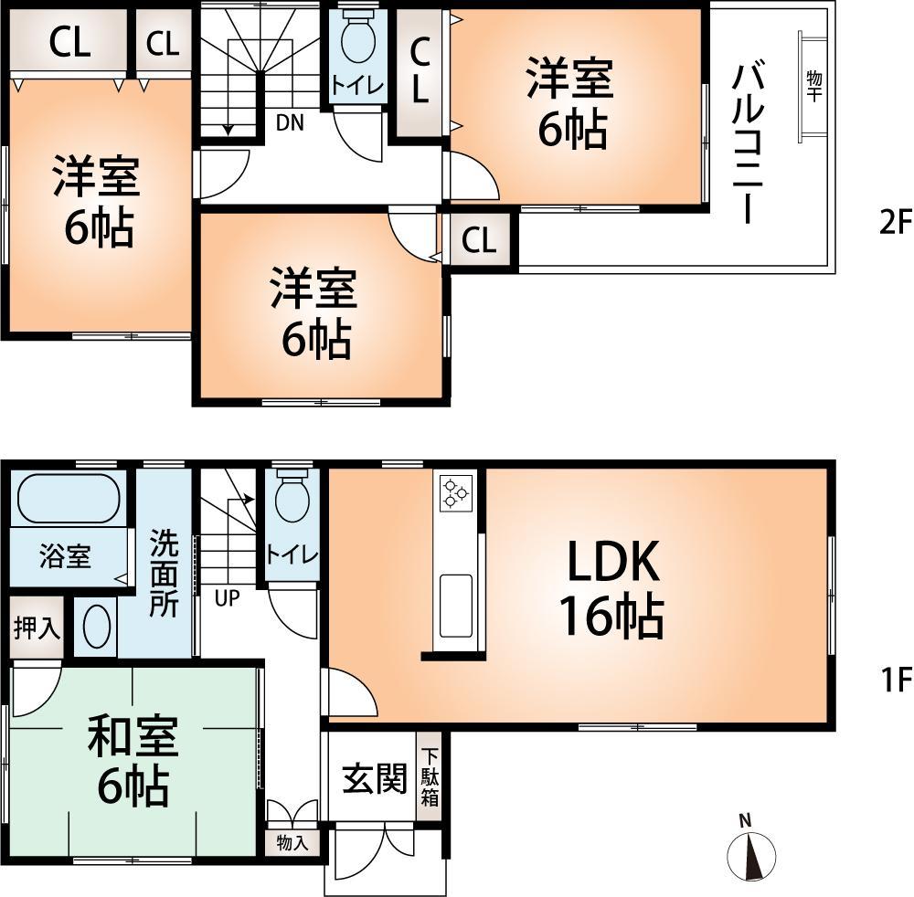 Floor plan. (No. 3 locations), Price 26,800,000 yen, 4LDK, Land area 95.29 sq m , Building area 94.77 sq m
