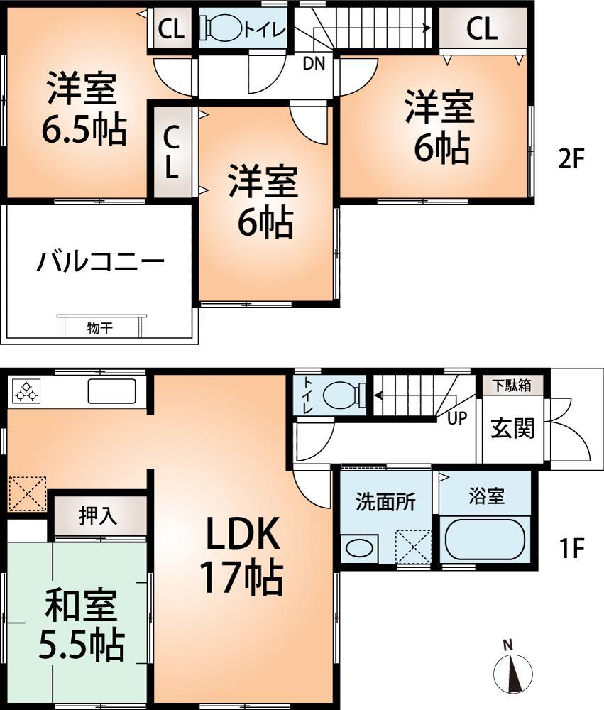 Floor plan. (No. 4 locations), Price 25,800,000 yen, 4LDK, Land area 92.48 sq m , Building area 93.96 sq m