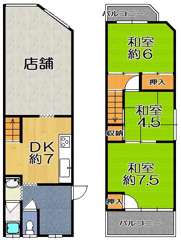 Floor plan. 6.9 million yen, 3DK, Land area 52.41 sq m , Building area 62.2 sq m