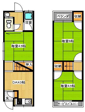 Floor plan. 4.5 million yen, 3DK, Land area 38.41 sq m , Building area 40.24 sq m clean renovated! 