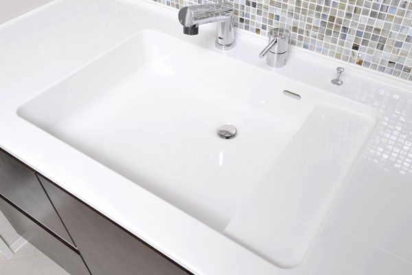 Bathing-wash room.  [Counter-integrated basin bowl] Stylish bowl integrated artificial marble counter of the (same specifications)