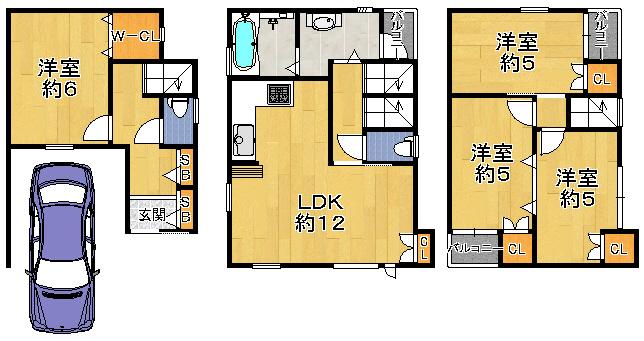 Floor plan. 18,800,000 yen, 4LDK, Land area 67.88 sq m , Building area 92.51 sq m