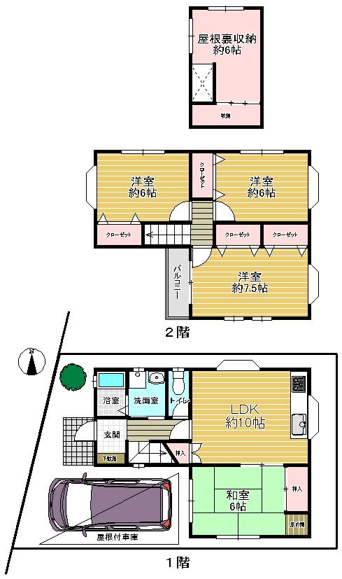 Floor plan. 21,800,000 yen, 4LDK + S (storeroom), Land area 77.47 sq m , Building area 97.2 sq m